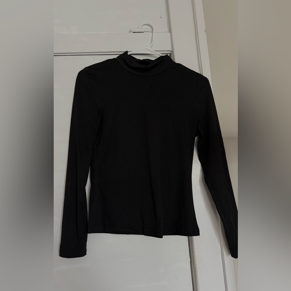Black Turtleneck Long Sleeve Top